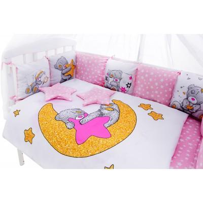 Детская постель Babyroom Bortiki Print-08 pink teddy