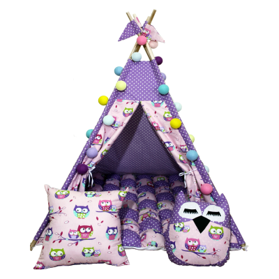 Вигвам Фиолетовые Совы. Шалаш. Игровой домик. Детская палатка